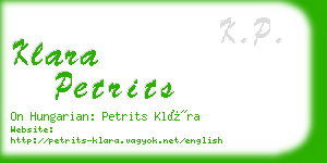 klara petrits business card